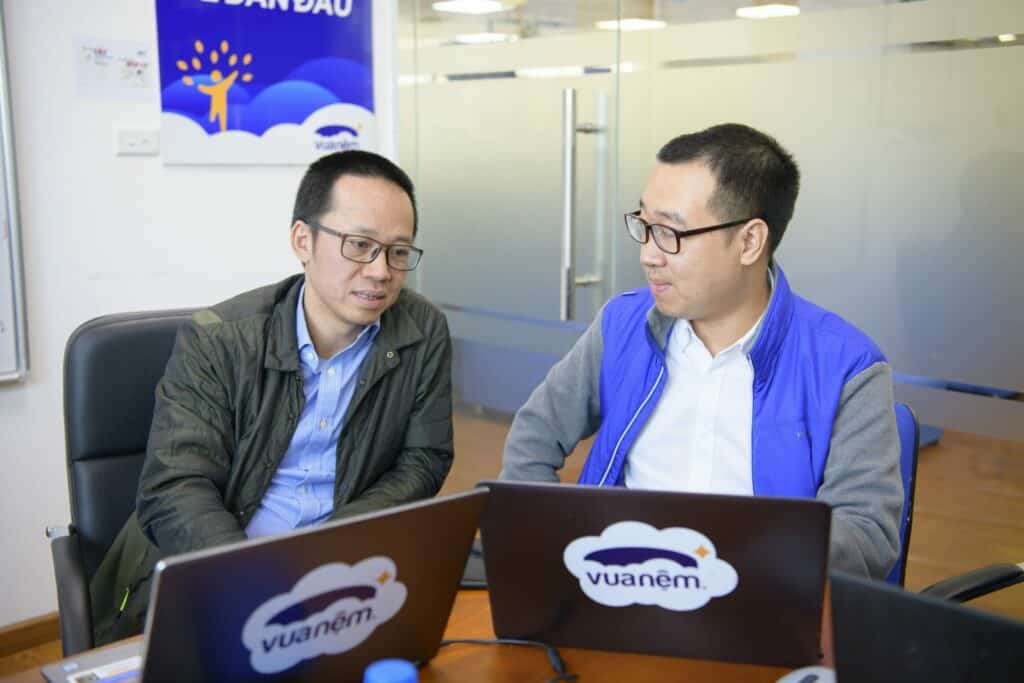 Two Co-Founders of Vua Nem, Nguyen Vu Nghia and Hoang Tuan Anh (From left to right)